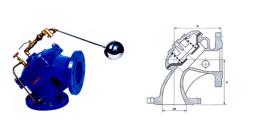 德赢VWIN角型定水位阀100A结构图